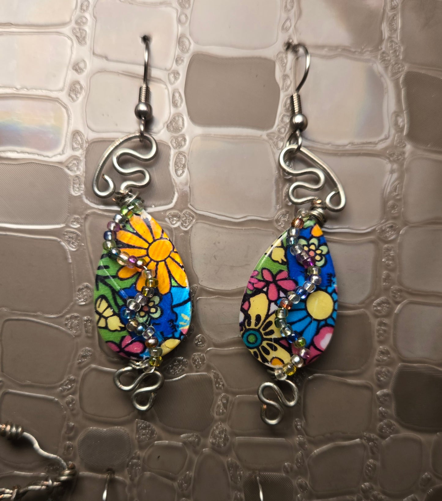 Abstract Art Flower Earrings